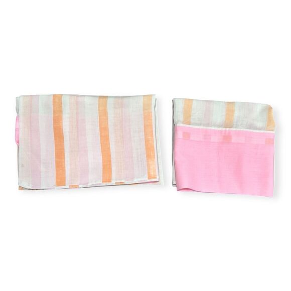 MCM 1970s Mod Cannon Monticello Malibu Stripe Pillowcases Standard Set of 2 - Picture 15 of 16